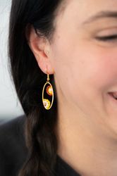 Earrings - Dangle hoop earrings with seed beads 2 pack set