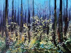 Forest Painting Oil Original Art Landscape Artwork Canvas Art