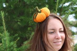 Pumpkin headband. Pumpkin baby shower. Adult, child halloween costume.