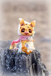 Forest creature Kuzya fantasy creature toy creation doll, animal doll, fantasy beast, furry a