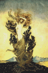 PDF Counted Vintage Cross Stitch Pattern | Victorian Fairy Tale Painting | Arthur Rackham 1867-1939 | 4 Sizes
