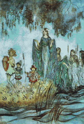 PDF Counted Vintage Cross Stitch Pattern | Victorian Fairy Tale Painting | Arthur Rackham 1867-1939 | 4 Sizes