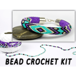 Bead crochet kit bracelet, Diy jewelry kit, bracelet making kit for adult