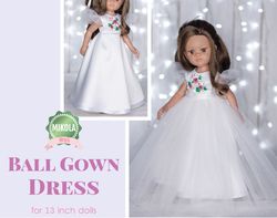 Beautiful White dress for Paola Reina doll 13 inch, Doll clothes, Paola Reina clothes, Dolls outfit, Fluffy doll dress