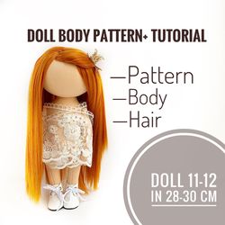 A unique sewing tutorial on sewing a rag doll Tilda 11-12 in (28-30 cm)