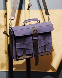 Handmade  Genuine Leather  Blue Messenger Bag Leather Laptop Bag Men Briefcase Satchel Handbag Crossbody Bag Man Best