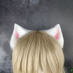 White Kitten Ears Headband Neko Ears Cosplay