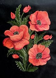 Poppies 8x10 Machine Embroidery Design    DIGITAL EMBROIDERY