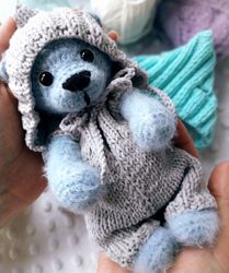 OOAK Collectable Teddy Bear 7,6 inches/ Plush teddy bear/ Stuffed handmade teddy bear/ Totem animal toy/ Little bear