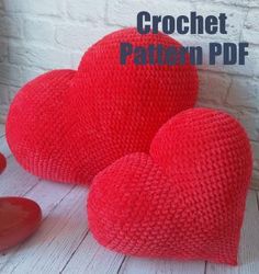 heart pillow  crochet pattern. pdf file