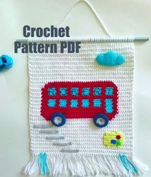 wall decor bus - pdf - crochet pattern