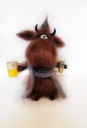 Bull with beer interior toy