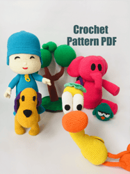 Pattern 5 in 1 -Pocoyo collection Crochet Pattern pdf