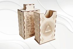 Gift box sliding Tarot svg dxf template for laser cutting. Glowforge svg project.