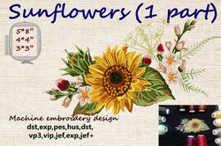Sunflower 1 part 6x8   Embroidery Design