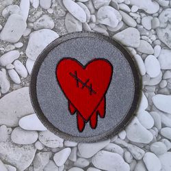 Robby Heart Patch Sew on or Hook and Loop