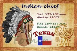 Native American Chief  Machine Embroidery Design  DIGITAL EMBROIDERY