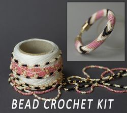 Seed bead kit, diy jewelry, bracelet making kit, hobby kit, diy gift ideas, beaded bracelet kit, bead crochet diy kit