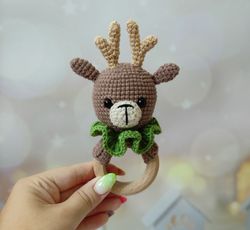 deer toy,christmas deer,deer gift,knit toy,newborn toy,plush toy