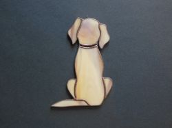 Dog Retriever Labrador. Art stained glass window hanging Suncatcher, Gift for animal lover, pet loss memorial  outdoor