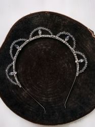 Wedding headpiece, bridal tiara, wedding hair accessories, transparent crown, crystals headpiece, crystal  headband