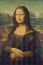 PDF Counted Vintage Cross Stitch Pattern | Mona Lisa | Leonardo da Vinci 1503-1519 | 6 Sizes