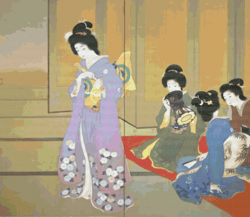 PDF Counted Vintage Cross Stitch Pattern | Preparing for Dance | Japan | Uemura Seen 1914 | 7 Sizes