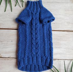 Cable sweater for cat Knitted clothes for cats Handknitted pet clothes Pet sweater Sphynx cat sweater Small dog sweater