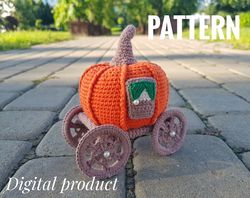 Pumpkin crochet pattern, halloween crochet pattern, Amigurumi pattern, crochet carriage Halloween home decor