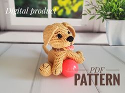Dog crochet pattern Labrador Retriever, Amigurumi Dog Pattern Golden Retriever, mini crochet animals, soft toy