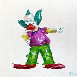 Krusty the Clown Wall Art / Krusty the Clown Painting / The Simpsons Wall Art / Krusty the Clown Simpson painting / Original Painting / Pop Art Painting / Pop Art 