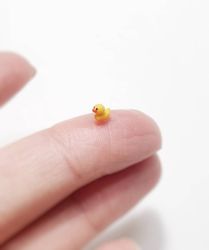 Set of 3 ducks. tiny rubber duck.  yellow miniature duck 0,3 mm (0,11 inches) Micro dollhouse toy.