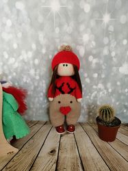 doll, knitted doll, interior doll, game doll, doll in clothes