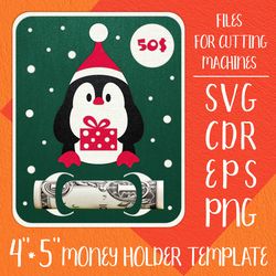 Penguin Christmas Card | Money Holder Template