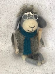 The ram is a scientist wool toy