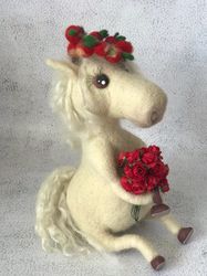 Horse, doll made of wool