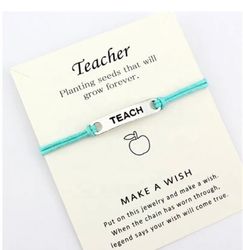 Teacher string charm bracelet• gift for teacher