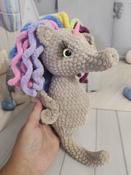 crochet unicorn seahorse toy