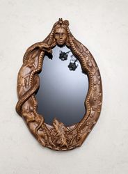 Black Mirror Wall Scrying Mirror, Hell Goddess, Wall Mirror, Witch Altar Tile, Witchcraft Altar, Pagan  Altar, Wiccan