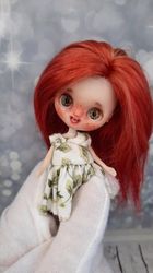 Doll/ Petite Blythe/ OOAK Petite doll/ miniature doll with red hair/ Funny doll