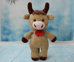 Bull Toy,plush Bull,cow Toy,stuffed Bull,handmade Toy,gift For Kids