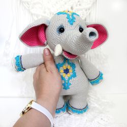 Crochet elephant pattern PDF in English  Amigurumi stuffed elephant toy