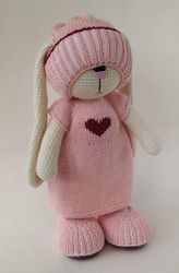 Bunny doll plush, Bunny Stuffed Animal, Crochet Bunny Doll with clothes