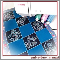Embroidery designs set of 8 designs of cute and bright cats 4x4