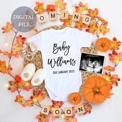 Personalised pregnancy announcement digital thanksgiving for social media