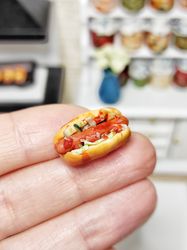 Realistic hot dog - Sausage sandwich - Dollhouse hot dog - Realistic food 1 6 - miniature - mini food - dollhouse food