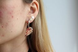 : Heart Shape Real Flowers Gorse Earrings - Rhodium Plated 24k Gorse Earrings - Stylish Real Flowers Earrings For Her