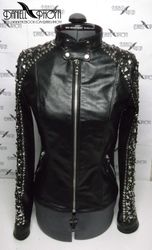 Studded leather jacket