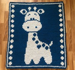 Loop yarn Giraffe blanket pattern PDF Download