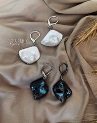 Pearl earrings, Baroque pearl earrings, Small earrings, Black pearl earrings, Earrings for the bride, Wedding earrings
